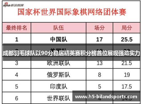 成都羽毛球队以90分稳居精英赛积分榜首位展现强劲实力