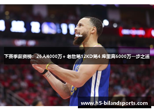 下赛季薪资榜：26人4000万+ 老詹第12KD第4 库里离6000万一步之遥