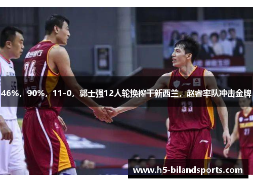 46%，90%，11-0，郭士强12人轮换榨干新西兰，赵睿率队冲击金牌